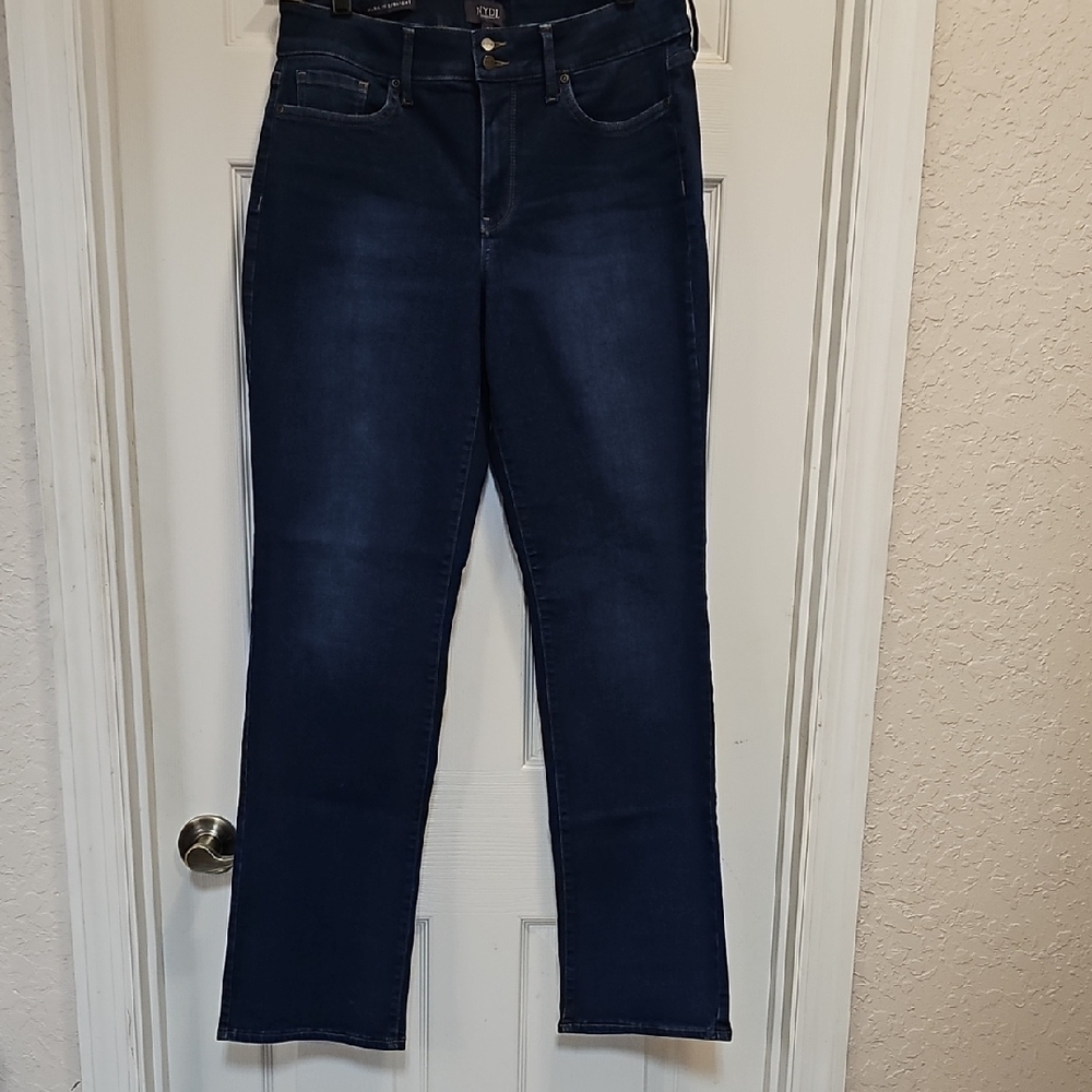 NYDJ Classic Blue Straight Leg Jeans Premium Denim